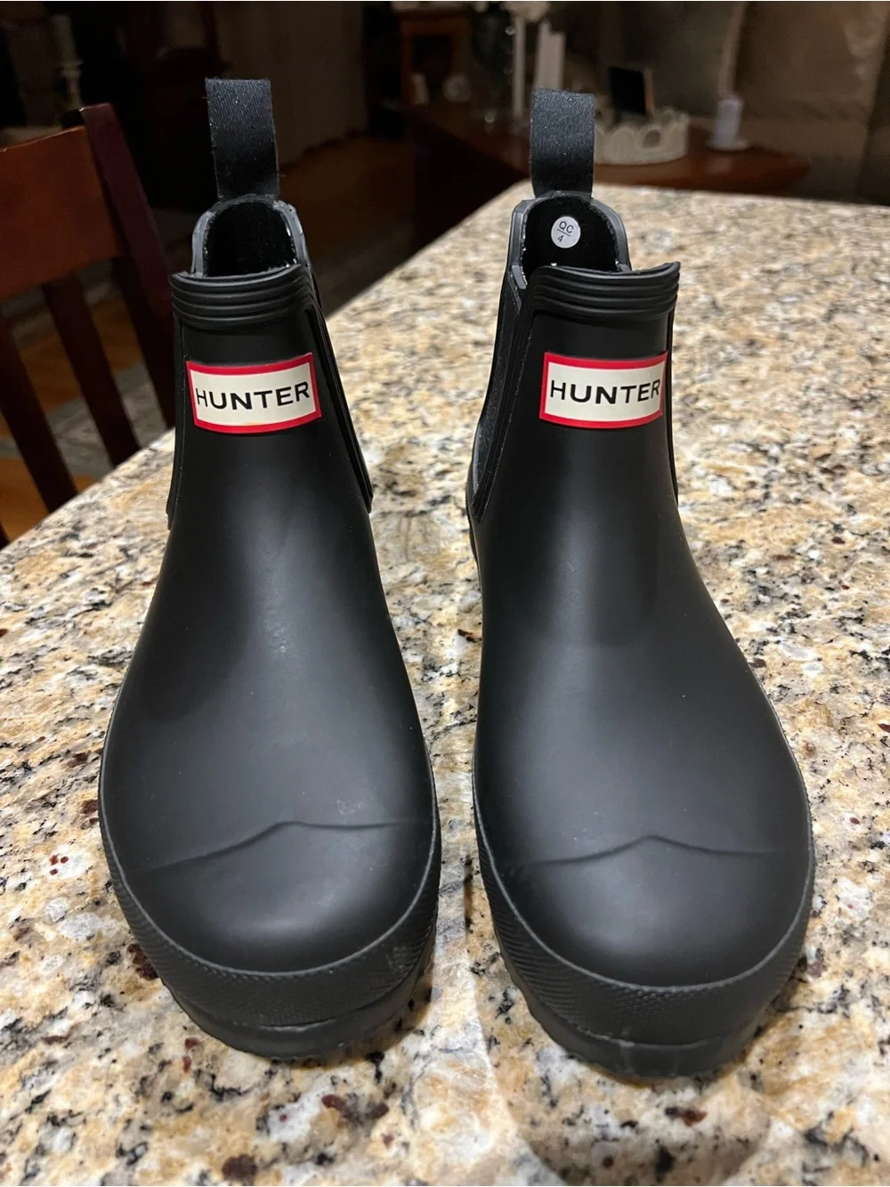 Hunter  Black Chelsea Rain Boots Womens